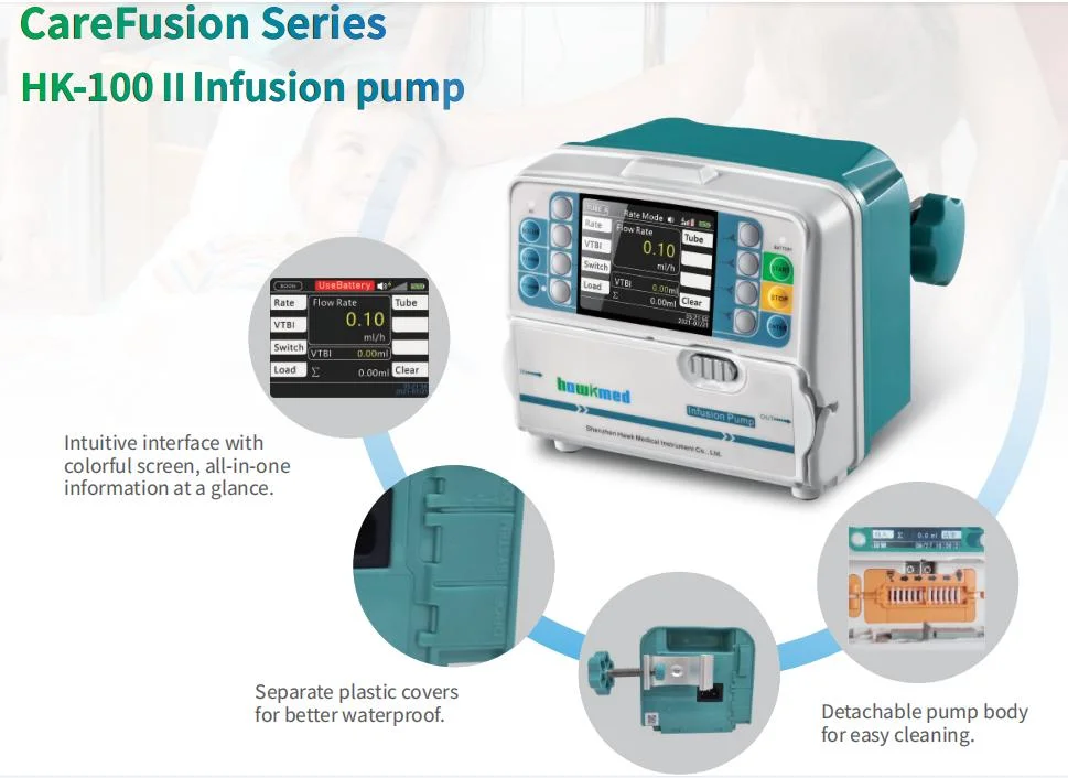 Peristaltic Mini Medical Infusion Pump with Drop Sensor